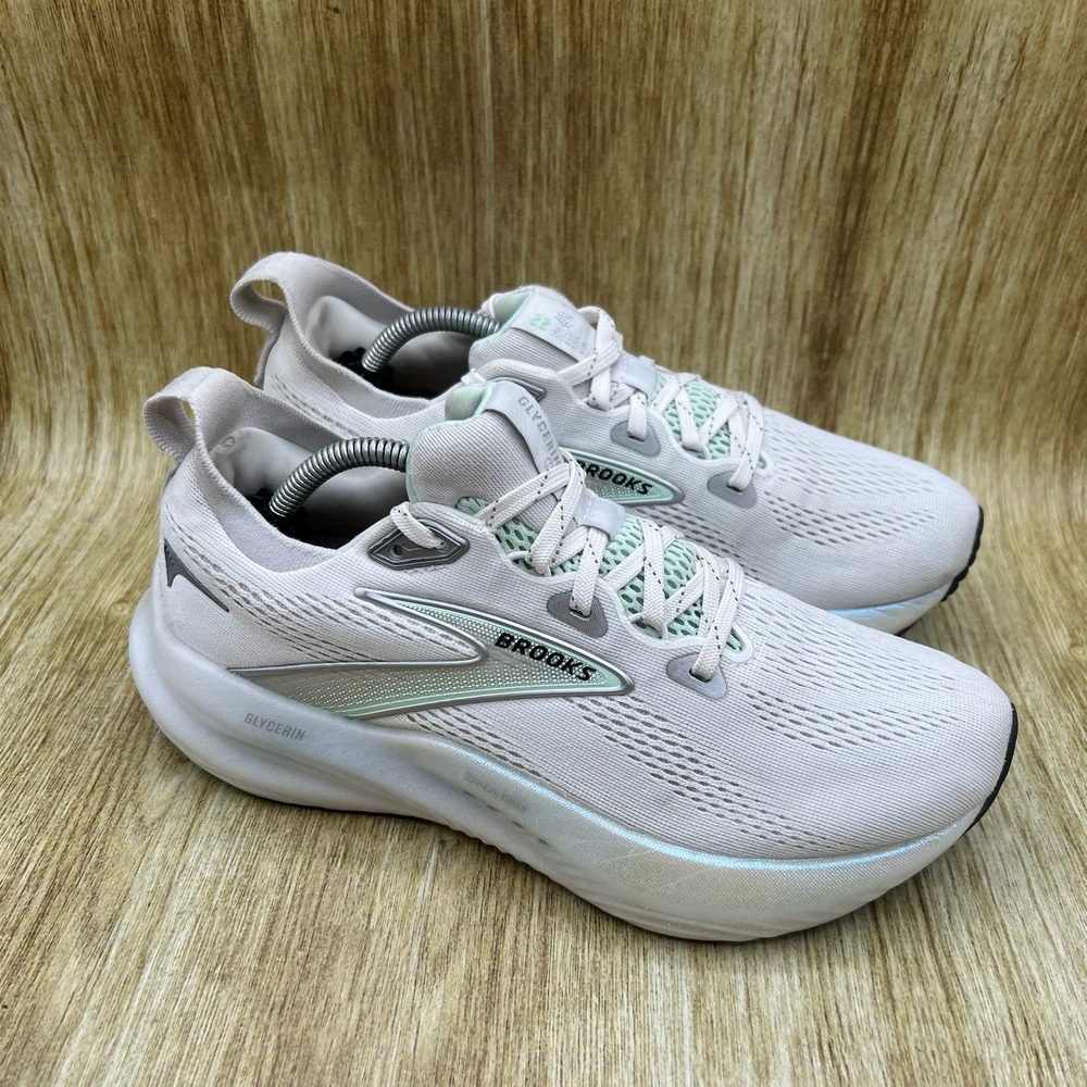 Brooks Glycerin 22 Running Shoes Womens Size 8 Pearlized White / Bay 1204341B166